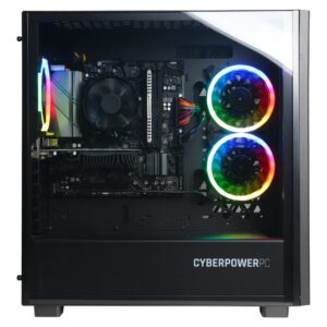 CyberpowerPC Gamer Master Gaming PC, AMD Ryzen 7 7700 3.8GHz, GeForce RTX 4070 12GB, 16GB DDR5, 1TB NVMe SSD, Wi-Fi Ready & Windows 11 Home (GMA1440A),Black