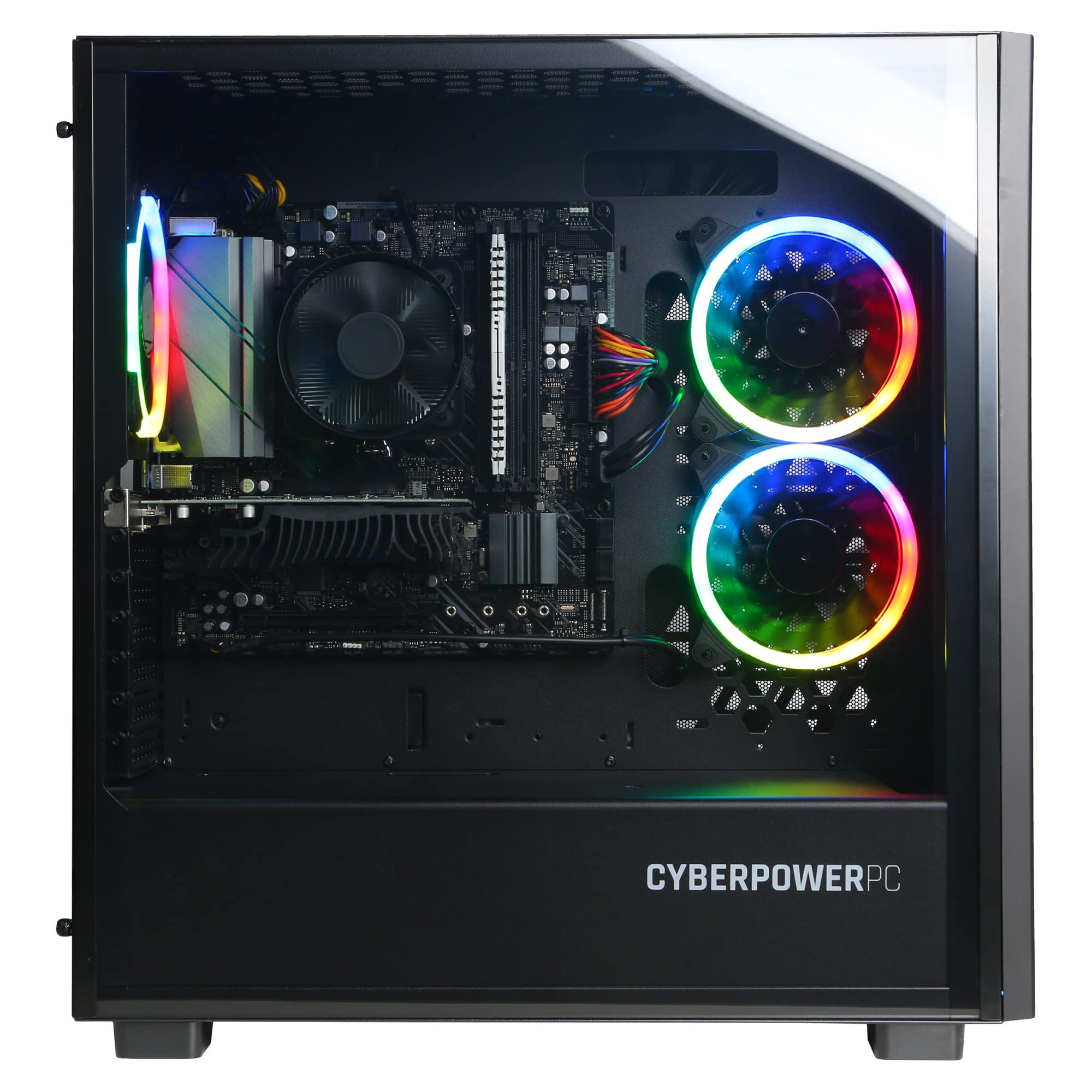 CyberpowerPC Gamer Master Gaming PC, AMD Ryzen 7 7700 3.8GHz, GeForce RTX 4070 12GB, 16GB DDR5, 1TB NVMe SSD, Wi-Fi Ready & Windows 11 Home (GMA1440A),Black