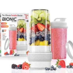 Bionic Blade Personal Blender 26.5 oz, with Extra Shaker and Lid, Cordless, Air Tight, Rechargeable 18,000 RPM Portable Blender for Shakes, Smoothies, Juice and Sauces 8.6”