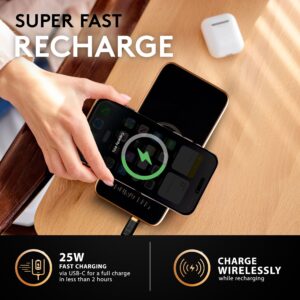 DURACELL Core 10 Portable Charger | Wireless 10,000mAh Power Bank | Portable Charger for iPhone, iPad, Android and More | Charge 3 Devices One Time- USB-C + USB-A + Wireless Charging