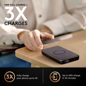 DURACELL Core 10 Portable Charger | Wireless 10,000mAh Power Bank | Portable Charger for iPhone, iPad, Android and More | Charge 3 Devices One Time- USB-C + USB-A + Wireless Charging