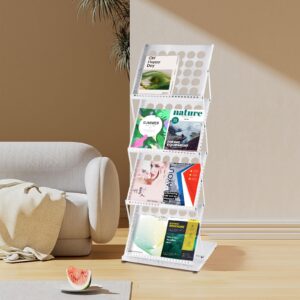 meticuloso foldable magazine rack literature rack brochure display stand for office trade show exhibitions retail store（whiite）