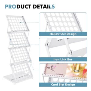 Meticuloso Foldable Magazine Rack Literature Rack Brochure Display Stand for Office Trade Show Exhibitions Retail Store（Whiite）