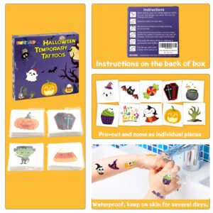 Halloween Tattoos for Kids 144 PCS Halloween Temporary Tattoos Bulk Halloween Party Favors Goody Bag Stuffers Halloween Party Supplies