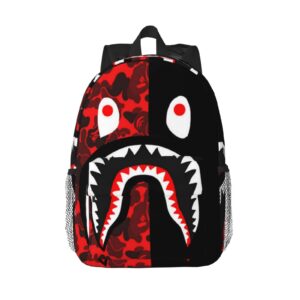 ewmar red-black shark 15 inch lightweight student shoulder bag suitable for going out, office study and use