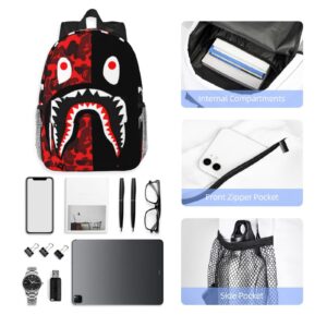 EWMAR Red-Black Shark 15 Inch Lightweight Student Shoulder Bag Suitable For Going Out, Office Study And Use