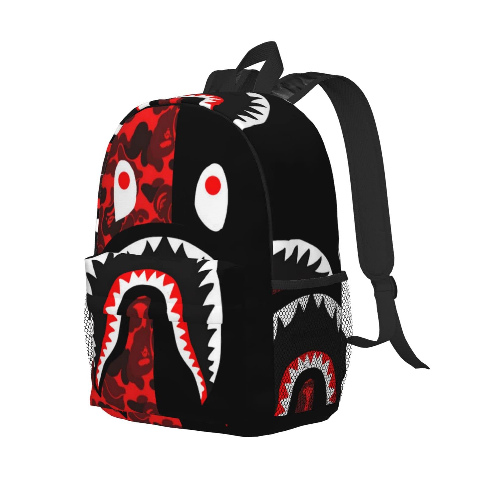 EWMAR Red-Black Shark 15 Inch Lightweight Student Shoulder Bag Suitable For Going Out, Office Study And Use