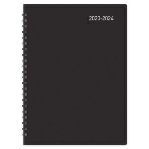 2023-2024 office depot® brand 14-month weekly/monthly academic planner, vertical format, 7-1/2" x 9", 30% recycled, black, july 2023 to august 2024