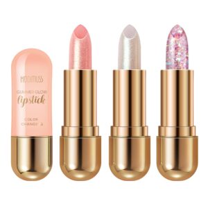 glimmer balm, tinted lip balm long lasting ph lipstick, color changing lipstick natural chapstick, glitter pink shade lipstick (unicorn)