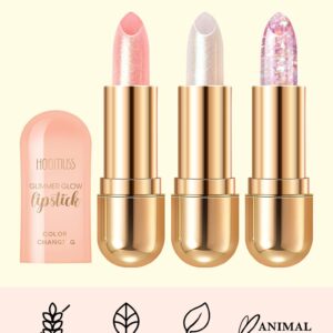 Glimmer Balm, Tinted Lip Balm Long Lasting PH Lipstick, Color Changing Lipstick Natural Chapstick, Glitter Pink Shade Lipstick (Unicorn)