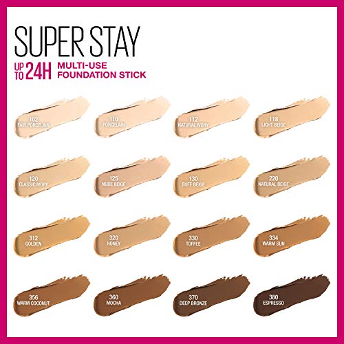 Maybelline New York Super Stay Foundation Stick for Normal To Oily Skin, Deep Bronze, 0.25 Ounce (Pack of 2)