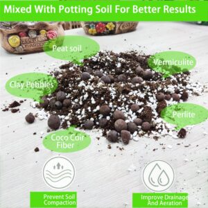 Natural Organic Perlite 5QT for Plants Potting Mix Indoor Outdoor Garden Soil Amendment for Enhanced Drainage, Seed Starter, Root Growth for Succulents, Cactus, Orchids, Money Trees, Vegetables