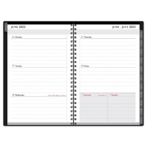 2023-2024 Office Depot® Brand 14-Month Weekly/Monthly Academic Planner, 5" x 8", 30% Recycled, Black, July 2023 to August 2024