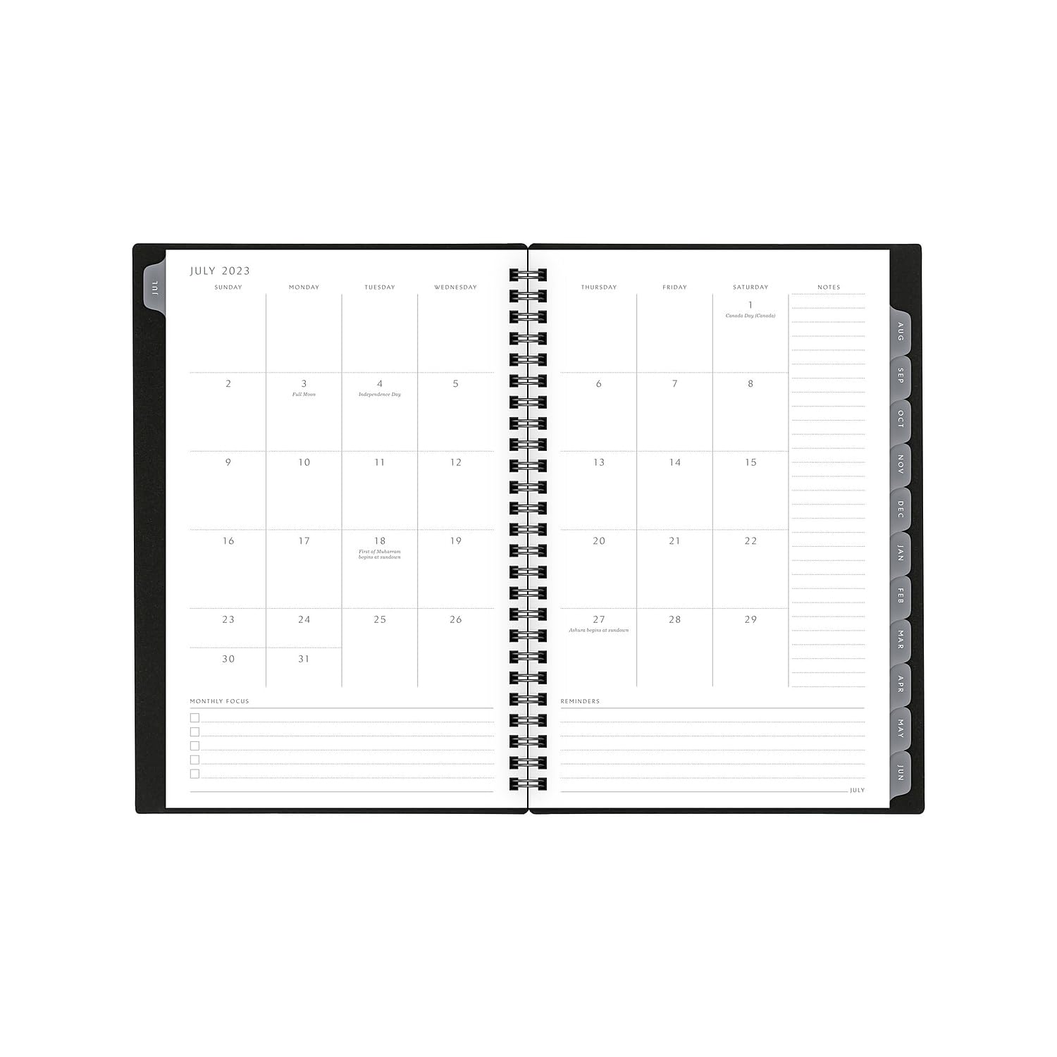 2023-2024 AT-A-GLANCE® Elevation 13-Month Academic Weekly/Monthly Planner, 5-1/2" x 8-1/2", Black, July 2023 to July 2024, 75101P05