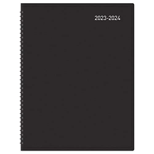 2023-2024 Office Depot® Brand 14-Month Weekly/Monthly Academic Planner, Horizontal Format, 8" x 11", 30% Recycled, Black, July 2023 to August 2024