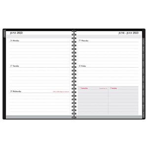 2023-2024 Office Depot® Brand 14-Month Weekly/Monthly Academic Planner, Horizontal Format, 8" x 11", 30% Recycled, Black, July 2023 to August 2024