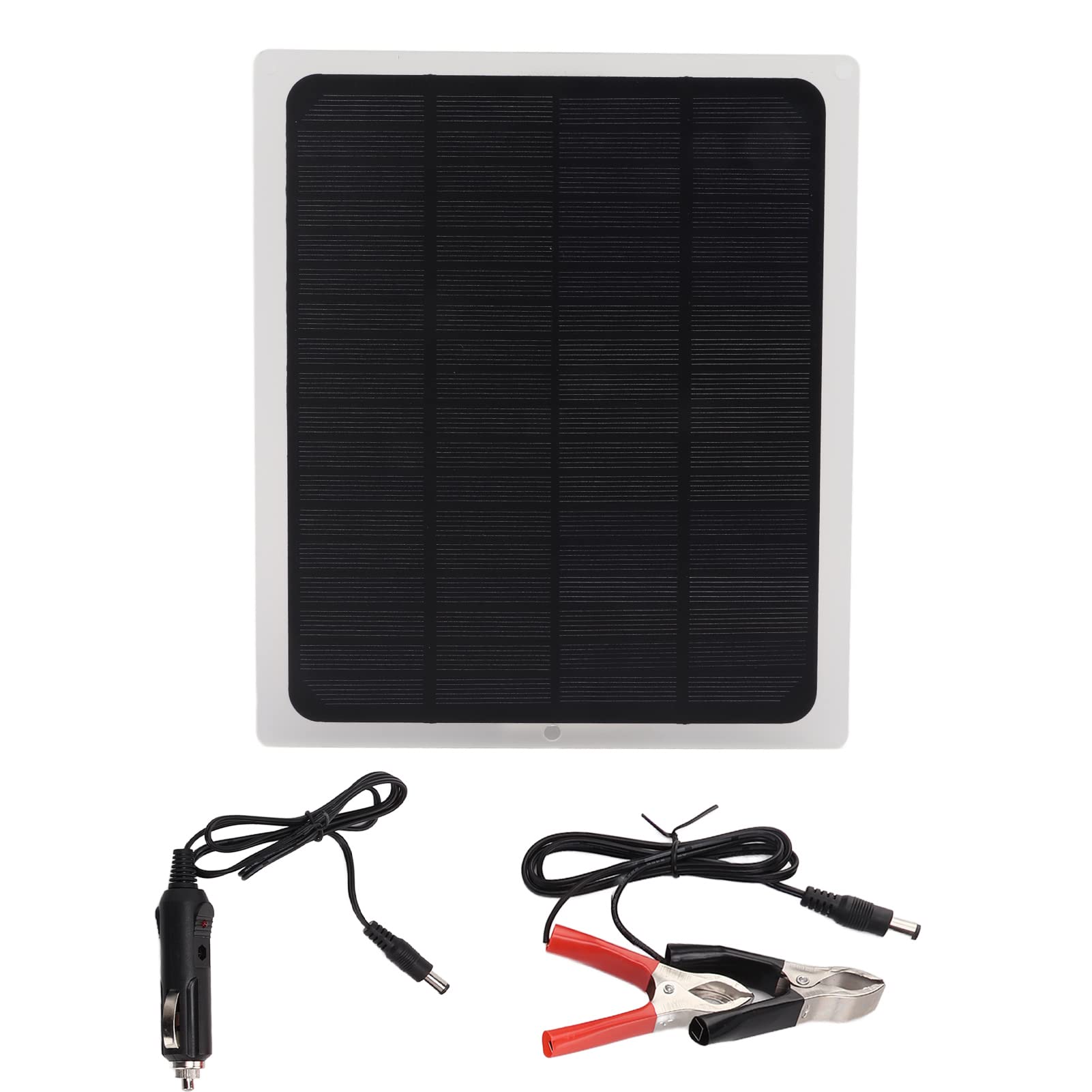 Waterproof Solar Panels with Clips for RV Battery Charging - 12V 10W Solar Panel Ideal for Car Charging