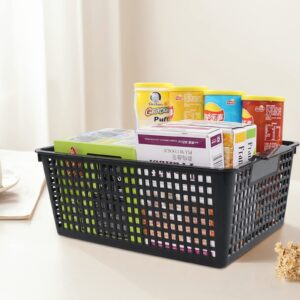 Joyeen 3 Packs Large Organizer Baskets Bins, Plastic Storage Basket (Black)