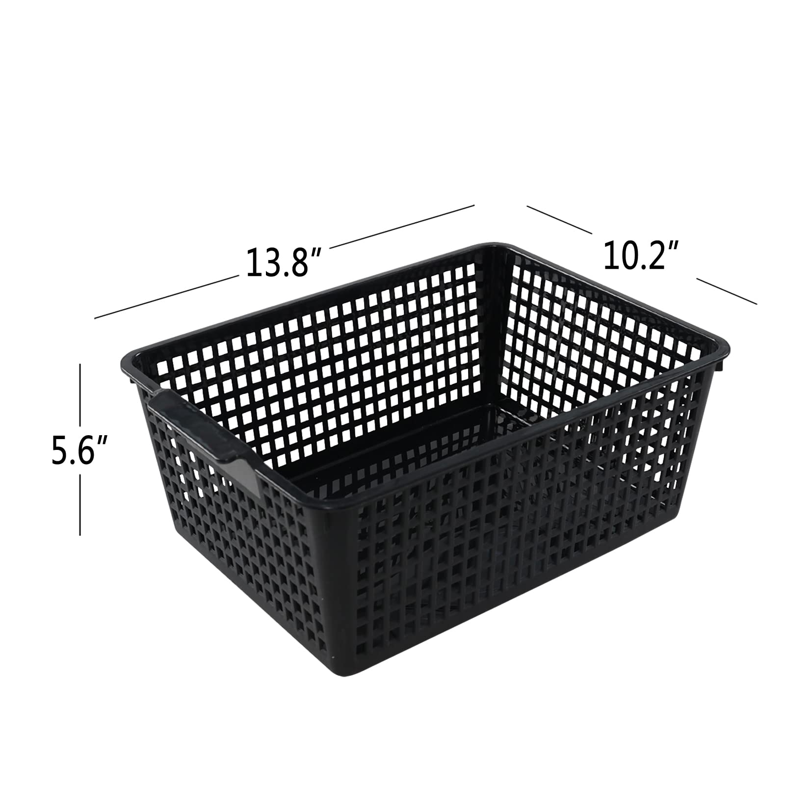 Joyeen 3 Packs Large Organizer Baskets Bins, Plastic Storage Basket (Black)