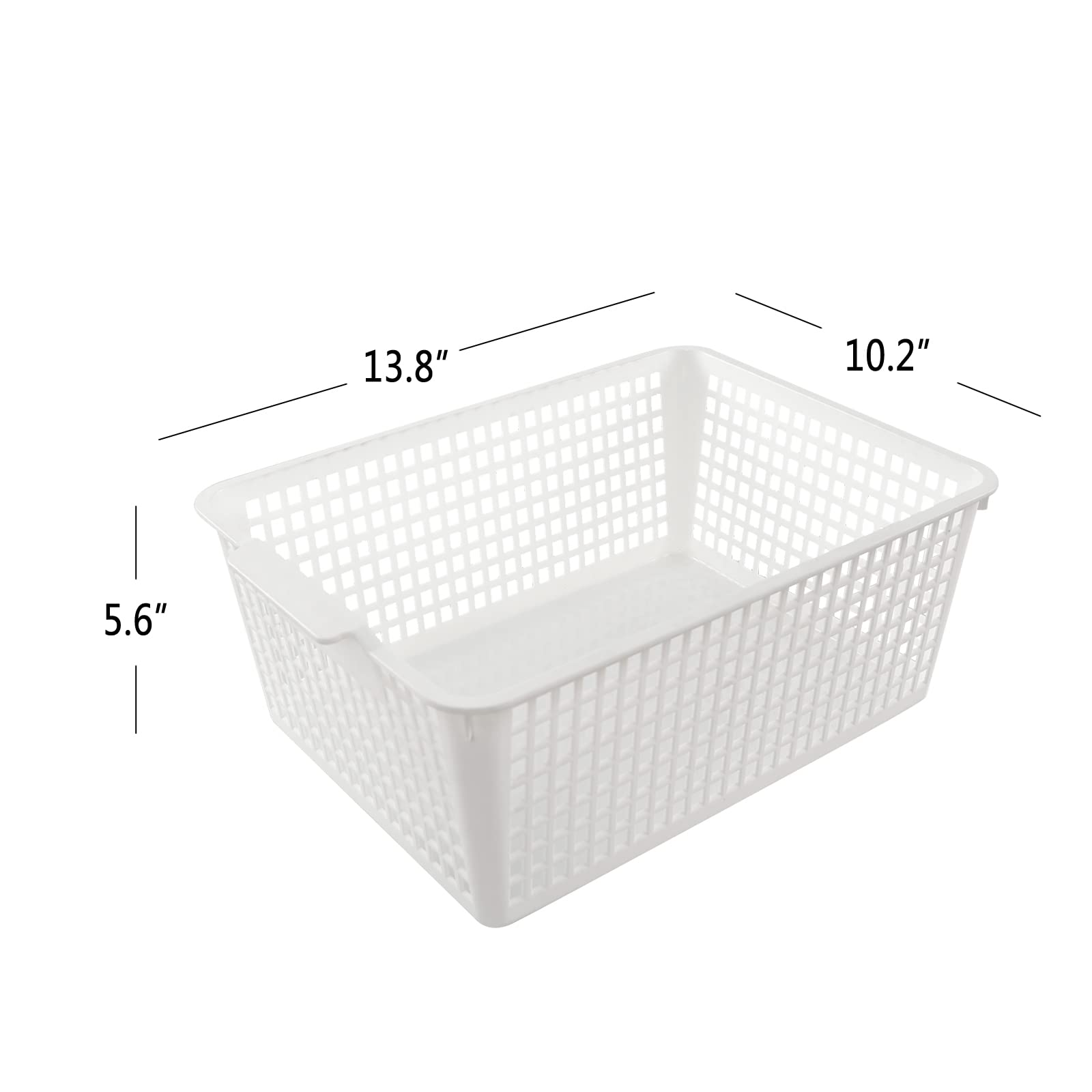 Joyeen 3 Packs Large Organizer Baskets Bins, Plastic Storage Basket (White)