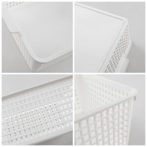 Joyeen 3 Packs Large Organizer Baskets Bins, Plastic Storage Basket (White)