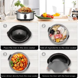 Slow Cooker Liners Fits for Crock-Pot 6-8 Qt, Reusable Silicone Cooking Bags Liners Divider Insert for Oval Or Round Cooker, Leakproof and Dishwasher Safe, Replace Disposable Liners that Tend To Leak