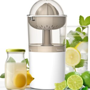 Cordless Electric Lemon Juicer Squeezer, AYOTEE Portable Electric Citrus Juicer with USB Cable and Spoon, Lemon and Lime Squeezer, Electric Orange Juicer Squeezer, Rechargeable Lime Juicer (White)