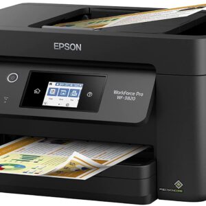 Epson Workforce Pro WF-3820 All-in-One Wireless Color Inkjet Printer for Office - Print Scan Copy Fax - 21 ppm, 8.5 x 14, 4800 x 2400 dpi, 35-Sheet ADF, Auto 2-Sided Printing, Ethernet, WiFi, USB