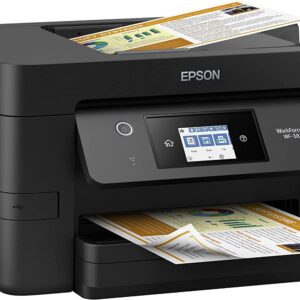 Epson Workforce Pro WF-3820 All-in-One Wireless Color Inkjet Printer for Office - Print Scan Copy Fax - 21 ppm, 8.5 x 14, 4800 x 2400 dpi, 35-Sheet ADF, Auto 2-Sided Printing, Ethernet, WiFi, USB