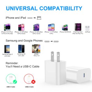 USB C Charger Block, 2Pack 20W USB C Fast Charging Wall Charger Plug Box with PD 3.0 Type C Power Adapter Brick Cube for Apple iPhone 15/14/13/12/11 Pro Max/Pro/Mini/Xs Max/XR/X,iPad Pro,AirPods Pro