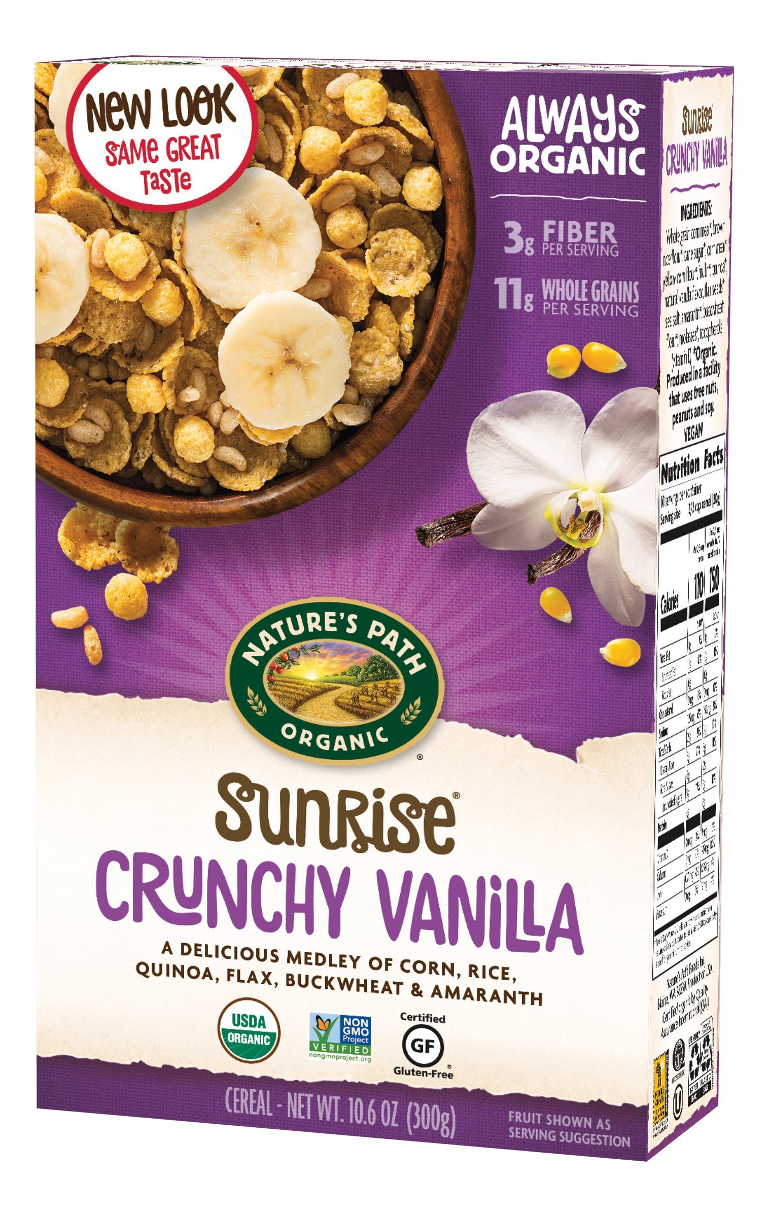 Nature's Path Organic Gluten-Free Cereal, Crunchy Vanilla Sunrise, 10.6 Ounce Box (Pack of 2)