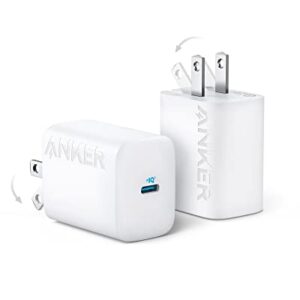 Anker 2-Pack 30W USB-C Foldable Fast Charger for iPhone, Samsung, MacBook Air, iPad Pro, Pixelbook, and More (Cables Not Included)