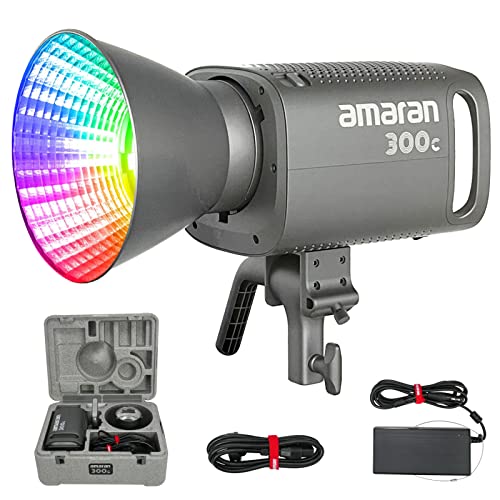 Aputure Amaran 300c RGB COB Video Light Bowen Mount 2,500K to 7,500K CCT with G/M Adjustment 26,580 lux @ 1m with Hyper Reflector Support APP Control