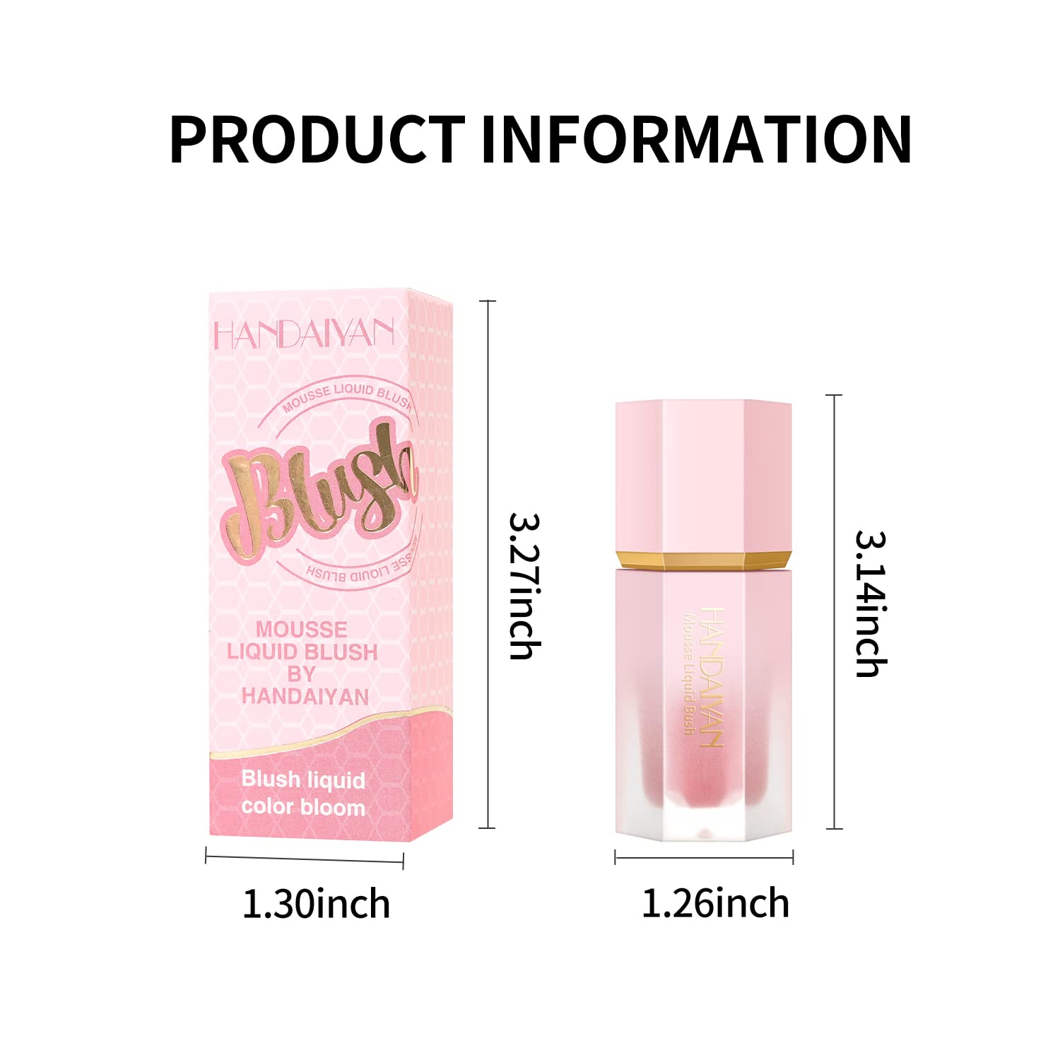 Mousse Liquid Blush, Liquid Blush Beauty Wand with Sponge Tip Easy to Apply for a Natural Radiant Look, Matte Silky Texture, Long-Lasting, Lightweight Blush Liquid Makeup (5# Mystery)