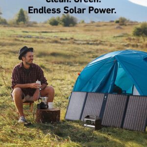 Anker 521 Portable Power Station, Solar Generator 256Wh with 100W Solar Panel, LiFePO4 Battery Pack, 200W 6-Port PowerHouse, 2 AC Outlets, 60W USB-C PD Output, for Outdoor Camping, RV(Anker Solix)