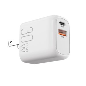 ELEGRP USB C GaN 30W Charger Cube, PD Power Delivery Fast Type C Charging Block, USB A Port, Wall Charger with Foldable Plug for iPhone 14/13/12/11, XS/XR/X, iPad, AirPods, Pixel, Galaxy and More