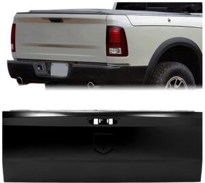 hecasa rear tailgate shell compatible with 2010-2022 dodge ram 1500 2500 3500 replacement for ch1900129 truck tail gate primered steel black