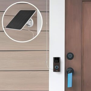 Solar Panel for Ring Doorbell, 6W Solar Panel Compatible with Ring Video Doorbell 2, Video Doorbell 3, Video Doorbell 3+, Video Doorbell 4 and Video Doorbell Plus