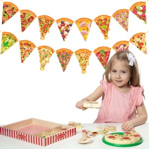 Pizza Party Banners Pizza Birthday Party Decorations 2Pcs Pizza Garland Cutout Banners for Pizza Time Theme Baby Shower Supplies
