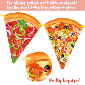 Pizza Party Banners Pizza Birthday Party Decorations 2Pcs Pizza Garland Cutout Banners for Pizza Time Theme Baby Shower Supplies