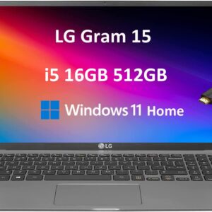 LG Gram 15 15Z95N Ultra Lightweight 15.6" FHD (Intel i5-1135G7(Beat i7-1065G7), 16GB RAM, 512GB SSD,UHD Graphics) Military Grade Business Laptop, 21hr Battery, Backlit KB, Webcam, Windows 11 Home