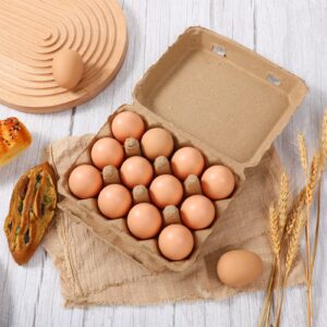 Bokon 300 Pieces Paper Pulp Egg Cartons Bulk for Chicken Egg Blank Classical 3x4 Style One Dozen Egg Cartons for 12 Eggs Fiber Empty Egg Cartons Egg Tray Holder for Family Farm Market Kitchen Storing