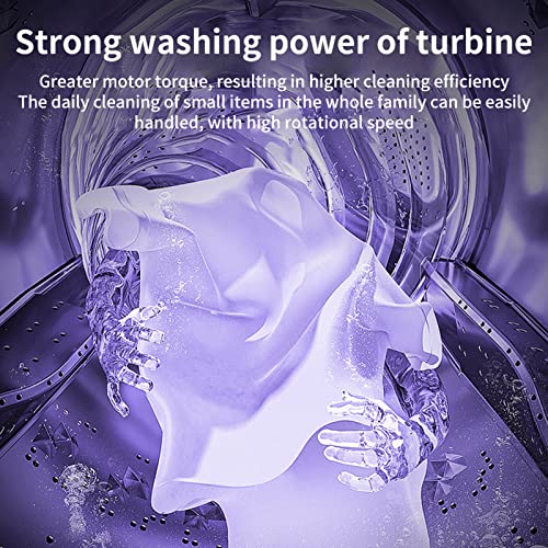 Portable Washing Machine, 8L High Capacity Mini Washer with 3 Modes Deep Cleaning Half Automatic Washt, Foldable Washing Machine with Soft Spin Dry for Socks, Baby Clothes, Towels, Delicate Items (Purple)