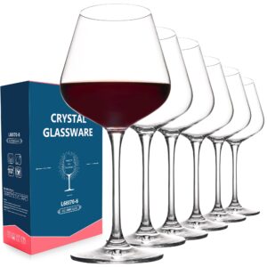 fawles red wine glasses, set of 6 burgundy wine glasses, 17 oz crystal wine glasses, wedding housewarming gift