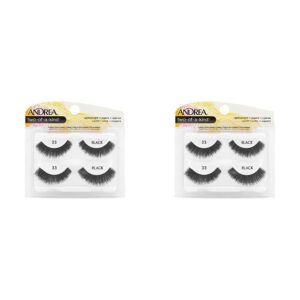 andrea false eyelashes strip lash twin packs, two of a kind 33 (pack of 2)