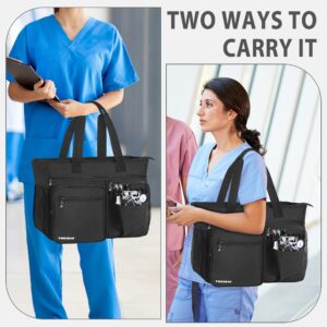 TORIBIO Nurse Bag for Work, Home Care Nursing with Padded Laptop Sleeve, Multi Pocket Shoulder Portable Storage Tote Bag for Working/Teacher/Students/Clinical