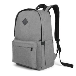 wonarby laptop college backpack for women men - bookbag with computer compartment - lightweight book bag - large back pack for travel, work - grey