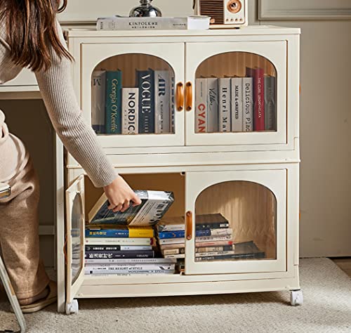 Stackable Storage Bins with Lids,Closet Organizer Collapsible Storage Bin with Door & Wheels Trunk Car Folding Storage Containers Box for Bedroom Kitchen Office Clothing Storage