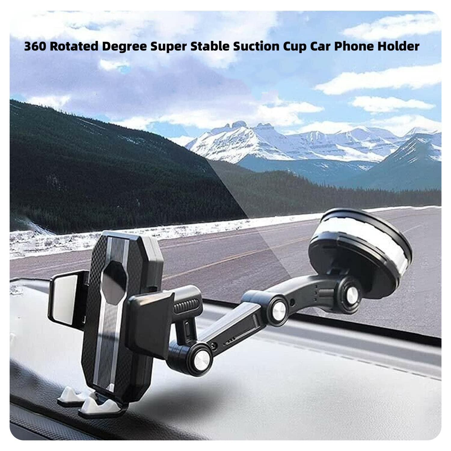 Geupday Car Phone Holder, Suction Cup Mobile Phone Bracket, New Robot Arm Large Truck Car Bracket, 360 Rotated Degree Super Stable Suction, 2023 New Upgraded Sucker Car Phone Holder Mount Stand