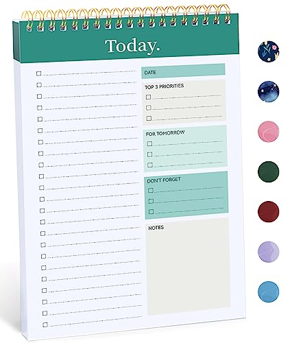 To Do List Pad - To Do List Notebook for Work with 52 Sheets, Undated Daily Planner Perfect for Daily Tasks and Goal Setting, To Do List Notepad Suitable for Office, Home and School-Greenery Sway